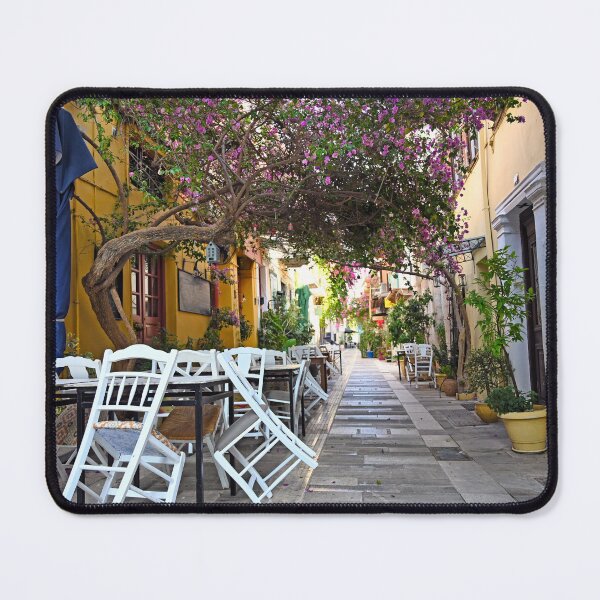 Item preview, Morning in the narrow streets of Nafplion town with Bougainvillea flowers designed and sold by goceris.