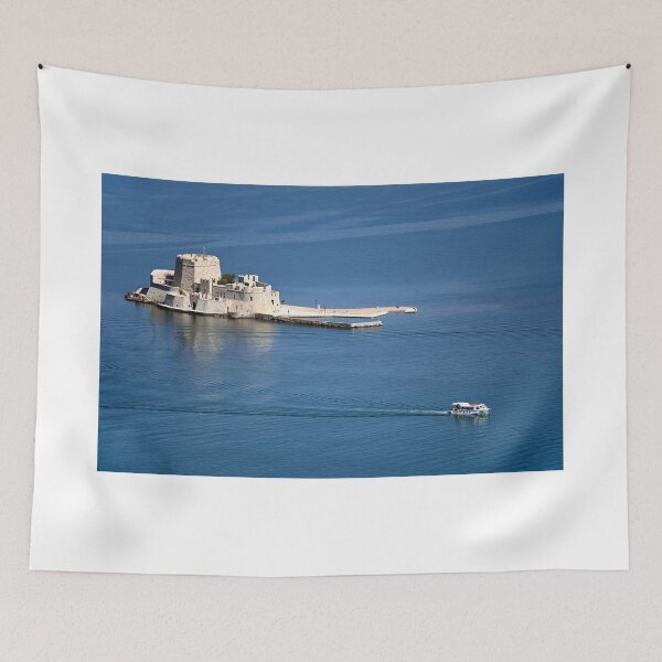 Item preview, Bourtzi Venetian water fortress in Nafplio, Peloponnese, Greece aerial view designed and sold by goceris.
