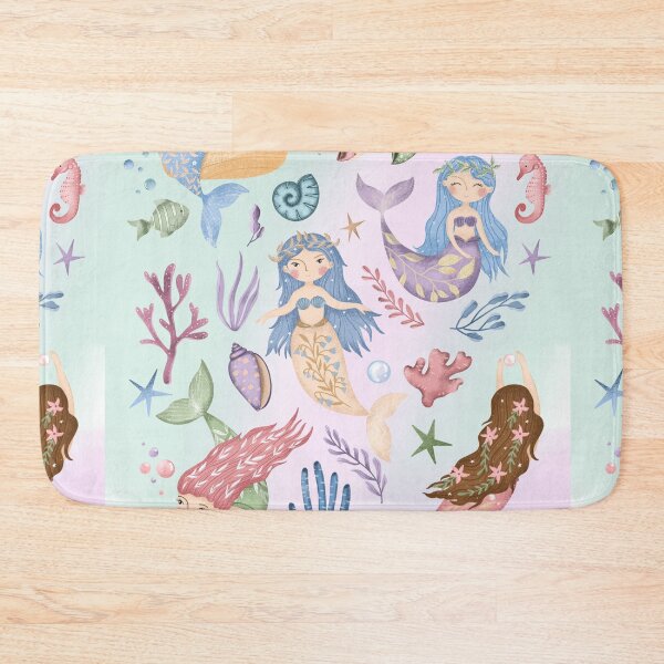 Item preview, Enchanting mermaids ocean print designed and sold by pinkyfish1010.