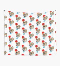 Famous Rooster #01 - Floral Edition Wall Tapestry