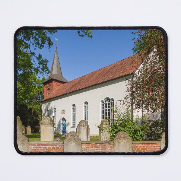 Item preview, Village church with cemetery wall and gravestones, Fischerhude designed and sold by Torsten Krüger.