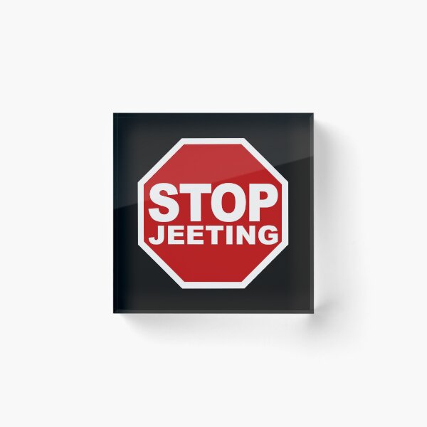 Item preview, Stop Jeeting (Don't Sell • Stop Road Sign • Viral Quote about Crypto Trading) designed and sold by SassyClassyMe.