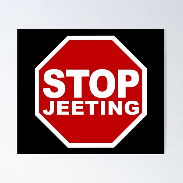 Item preview, Stop Jeeting (Don't Sell • Stop Road Sign • Viral Quote about Crypto Trading) designed and sold by SassyClassyMe.