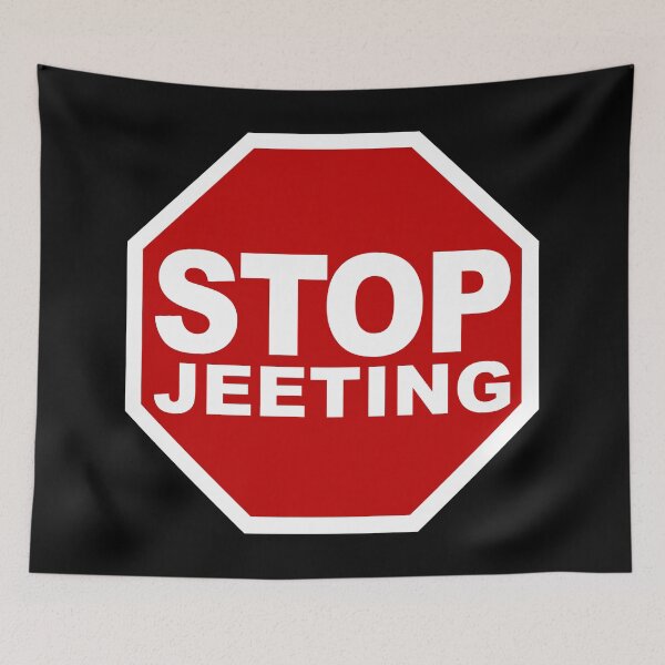 Item preview, Stop Jeeting (Don't Sell • Stop Road Sign • Viral Quote about Crypto Trading) designed and sold by SassyClassyMe.