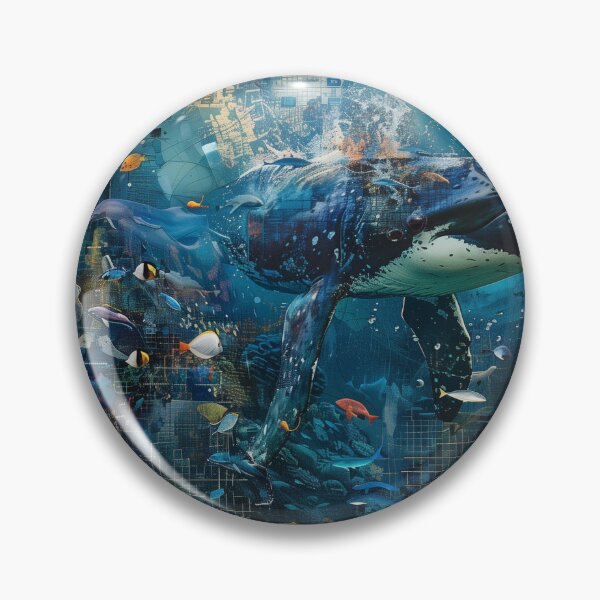 Item preview, Whale Swimming in Technological Ocean of Data designed and sold by palmyst.