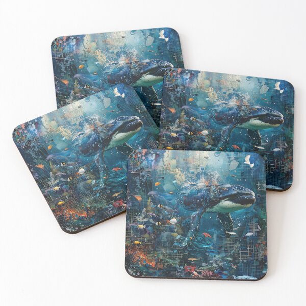 Item preview, Whale Swimming in Technological Ocean of Data designed and sold by palmyst.