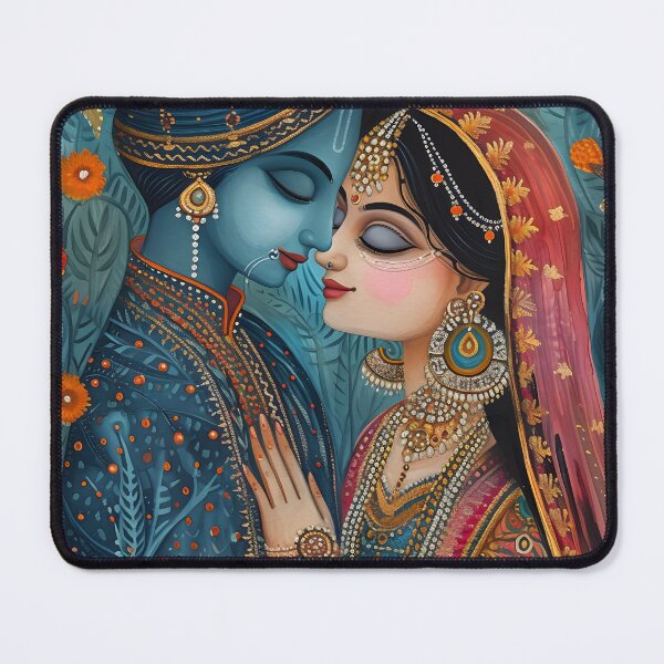 Item preview, Traditional Indian couple in ornate attire designed and sold by Artessie.