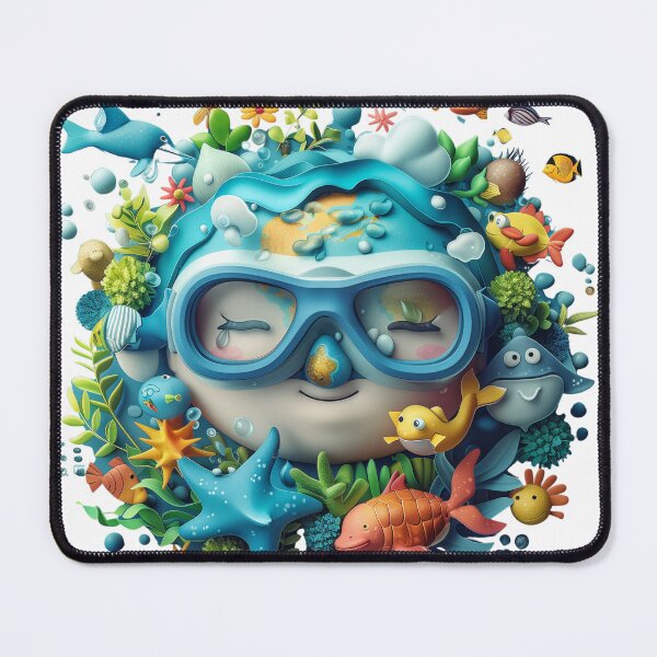 Item preview, Happy Diver Surrounded by Marine Friends designed and sold by palmyst.
