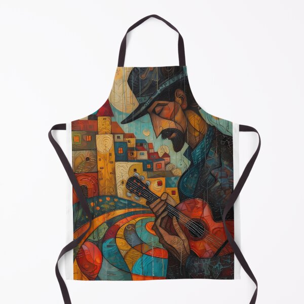 Item preview, Colorful painting of a guitarist designed and sold by Artessie.