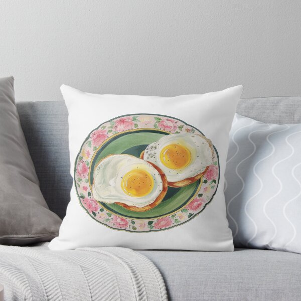 Item preview, Perfect Sunny-Side Up Eggs on Floral Plate designed and sold by palmyst.