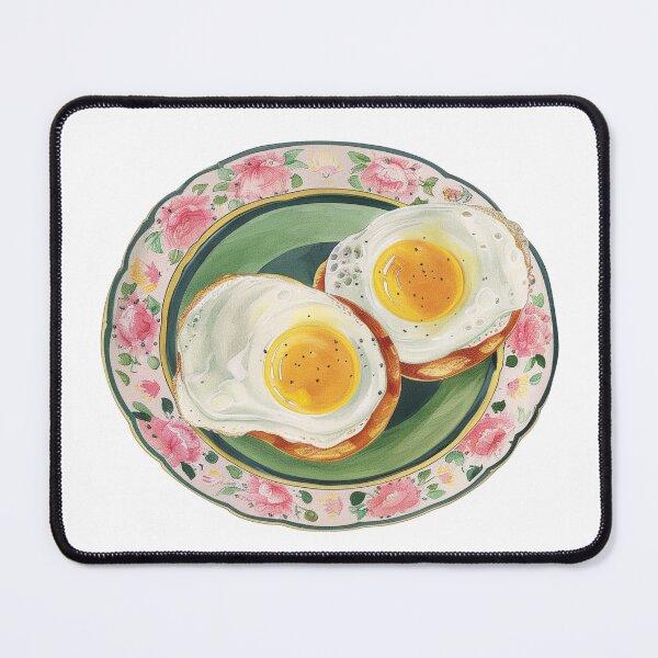 Item preview, Perfect Sunny-Side Up Eggs on Floral Plate designed and sold by palmyst.