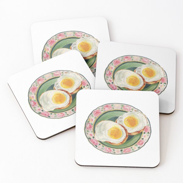 Item preview, Perfect Sunny-Side Up Eggs on Floral Plate designed and sold by palmyst.