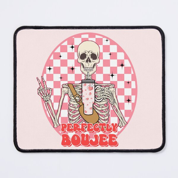 Item preview, "Perfectly Boujee" Retro Skeleton Drinking Coffee designed and sold by FlawlessSeams.