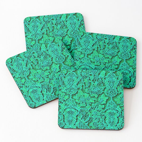 Item preview, Colorful Green, Turquoise Abstract Lace Pattern designed and sold by asurtiumgreen.