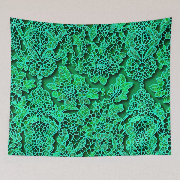 Item preview, Colorful Green, Turquoise Abstract Lace Pattern designed and sold by asurtiumgreen.