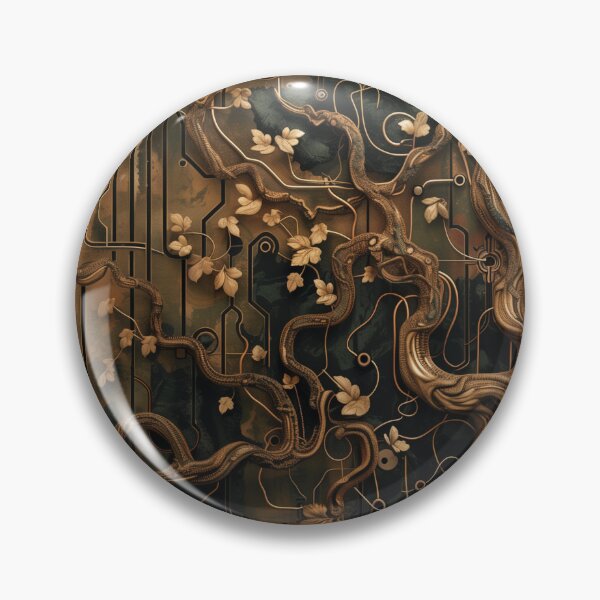 Item preview, Golden Vines Entwined with Technology Circuitry Design designed and sold by palmyst.