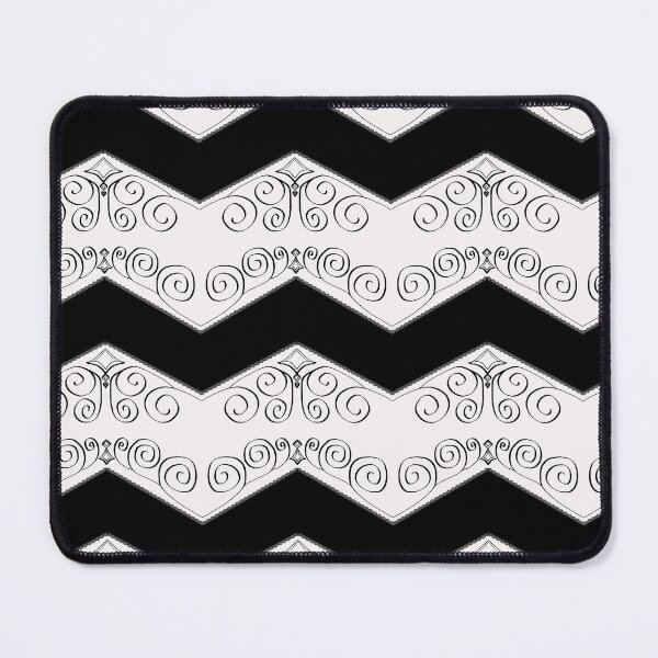 Item preview, Black Lacy Chevrons on Soft White with Scrolling  designed and sold by JaygiesDesign.