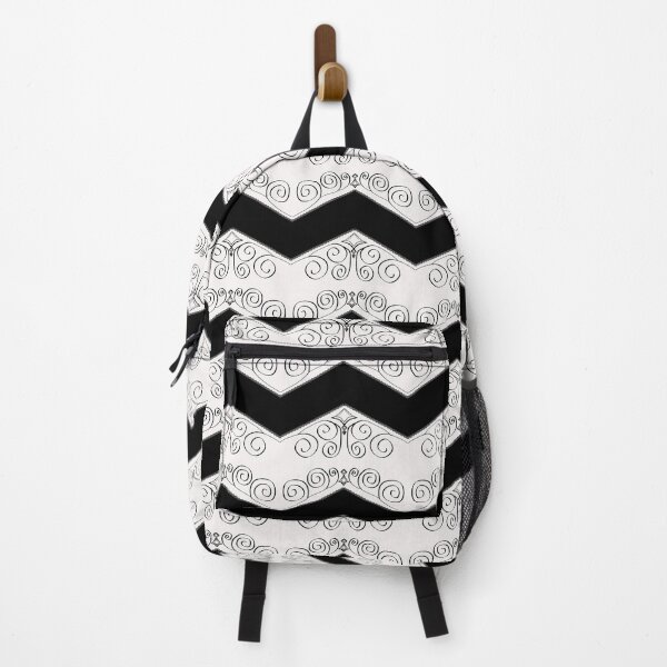 Item preview, Black Lacy Chevrons on Soft White with Scrolling designed and sold by JaygiesDesign.