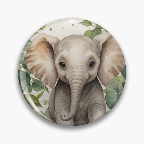 Item preview, Watercolor Baby Elephant designed and sold by FikaCreation.