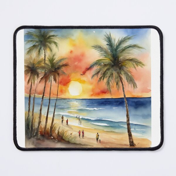 Item preview, Beach with palm trees designed and sold by ZeusGallery.