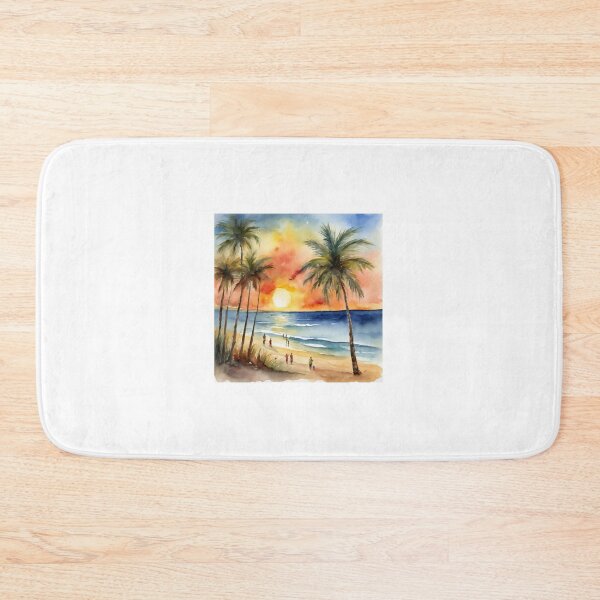 Item preview, Beach with palm trees designed and sold by ZeusGallery.