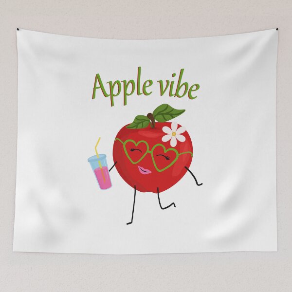 Item preview, ed apple character in green glasses with a glass of lemonade in his hands, apple vibe designed and sold by Tatty-shop.