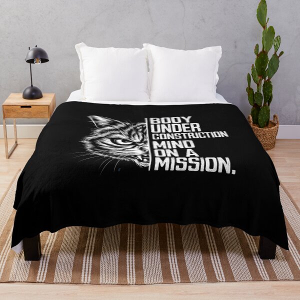 Item preview, Body Under Construction Mind On A Missions cat design designed and sold by DifferMindArt.