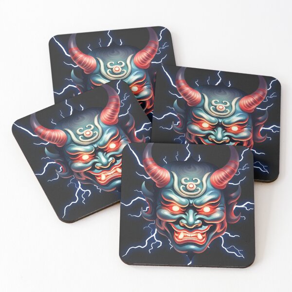 Item preview, Japanese demon mask designed and sold by Nekospaces.