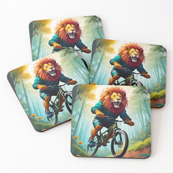 Item preview, King of the Trail: Lion on a Mountain Bike designed and sold by GrizzlyCollective.