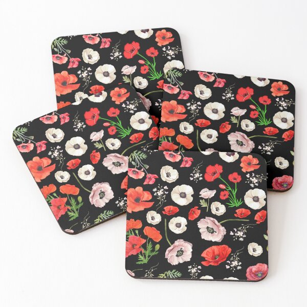 Item preview, Retro vintage poppy pattern designed and sold by BritishDelights.