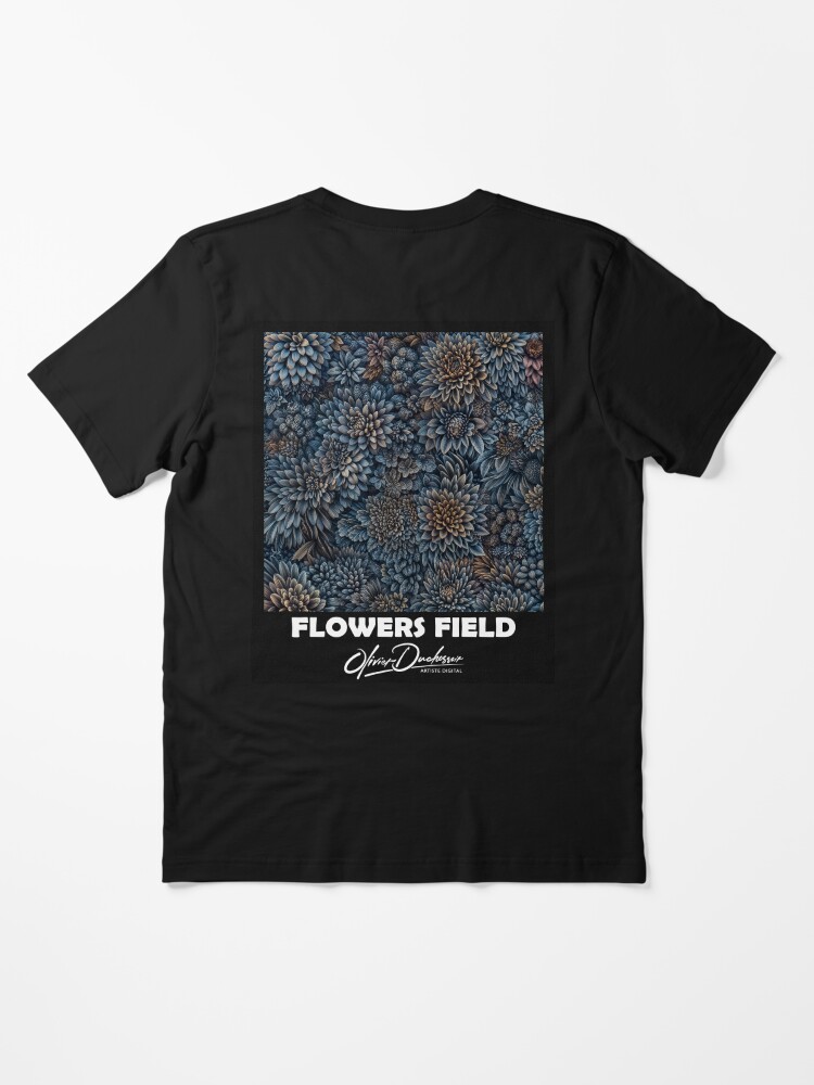 Aperçu 3 sur 7. T-shirt essentiel avec l'œuvre Flowers field 48 créée et vendue par oduchossoir.
