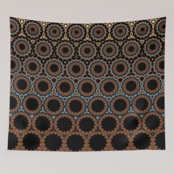 Item preview, BROWN BLUE CREAM PATTERN 1 designed and sold by justyna-s28.