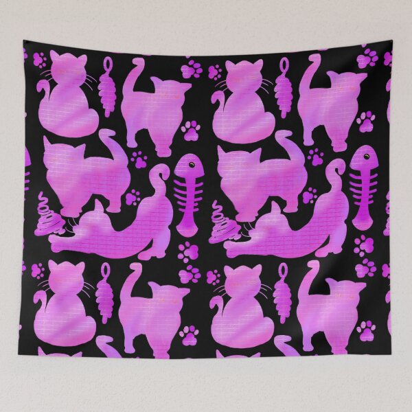 Item preview, Cat lovers cats silhouette pink purple feelings pattern gifts for women who love cats designed and sold by Artonmytee.