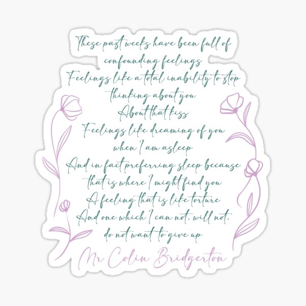 Aperçu de l'œuvre Colin saison 3 citation de Bridgerton créée et vendue par cranberryrose22.