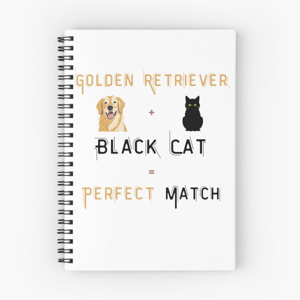 Item preview, Golden Retriever and Black cat is The Perfect Match  Funny Cool quotes for Dog amd Cat lovers  designed and sold by VIP-Closet.