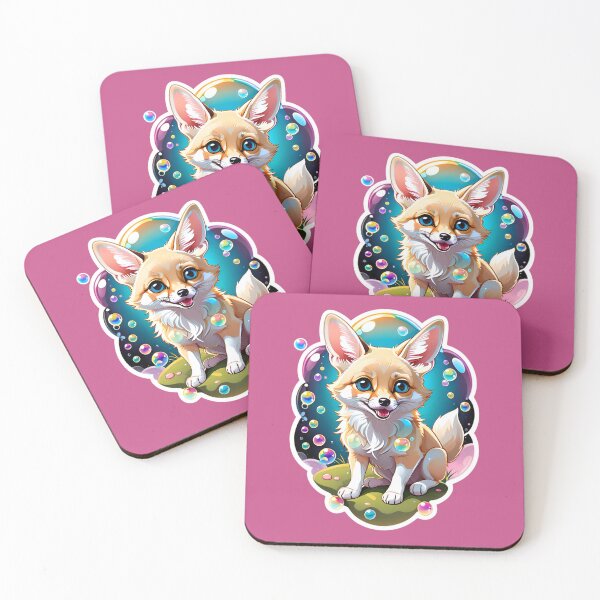 Aperçu de l'œuvre Joli bébé renard Fennec avec des bulles créée et vendue par TheArtOfPat.