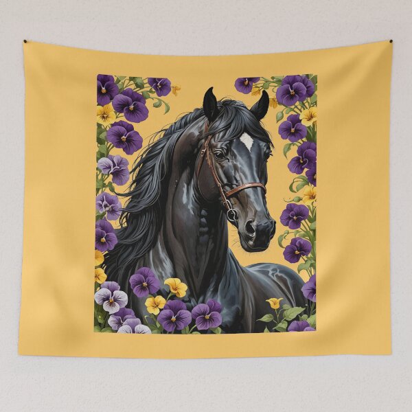 Item preview, A Horse Surrounded By Common Violet Flowers designed and sold by taiche.