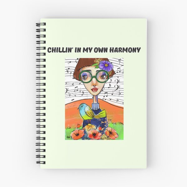 Item preview, Whimsical Girl with Bird, Flowers and Music Illustration designed and sold by adriaquart.