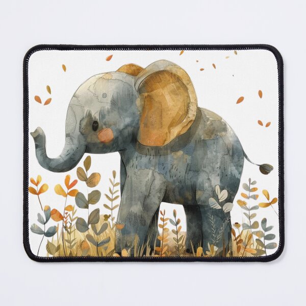 Item preview, "Adorable Baby Elephant Watercolor: Sweet Nursery Wallpaper" designed and sold by Bohospiritart.