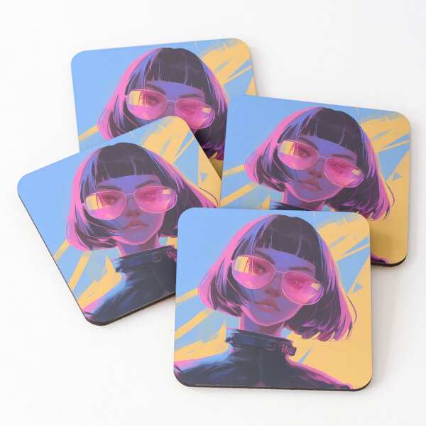 Item preview, Futuristic Girl with Neon Glasses designed and sold by Rebel-Zone.