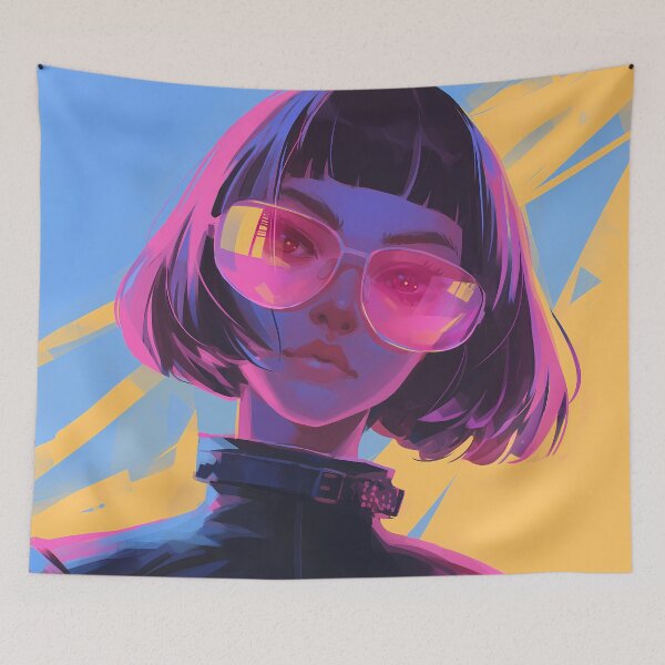 Item preview, Futuristic Girl with Neon Glasses designed and sold by Rebel-Zone.