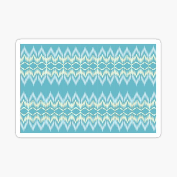 Item preview, Ikat pattern geometric design blue sky and cream designed and sold by LifeTU.