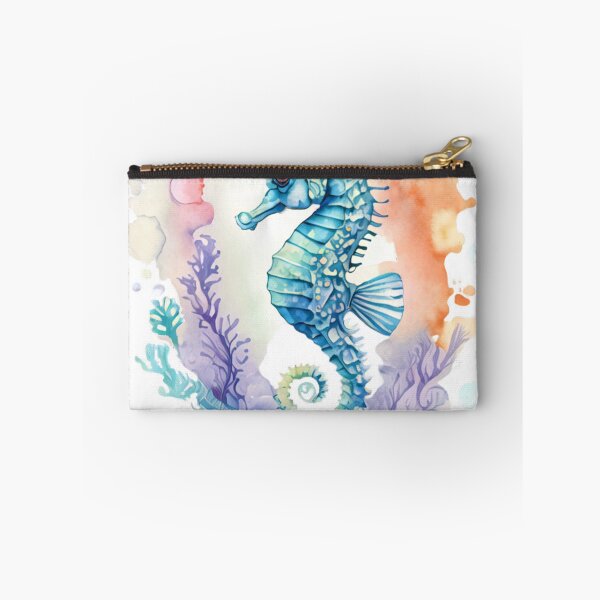 Item preview, watercolor seahorse designed and sold by Maker Magia.