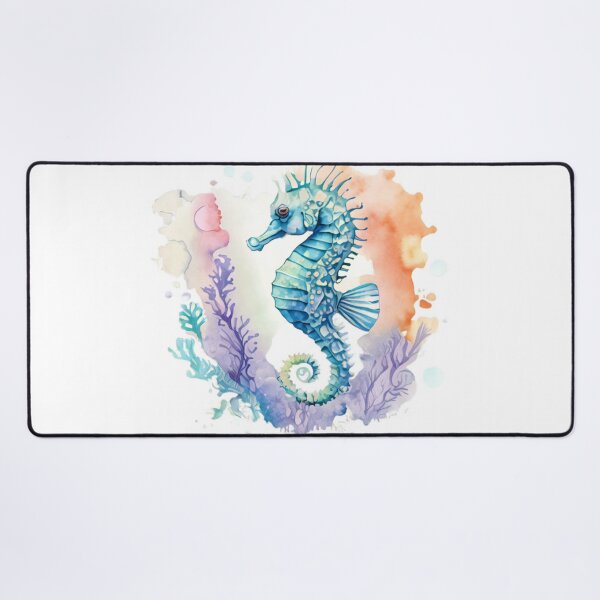 Item preview, watercolor seahorse designed and sold by Maker Magia.