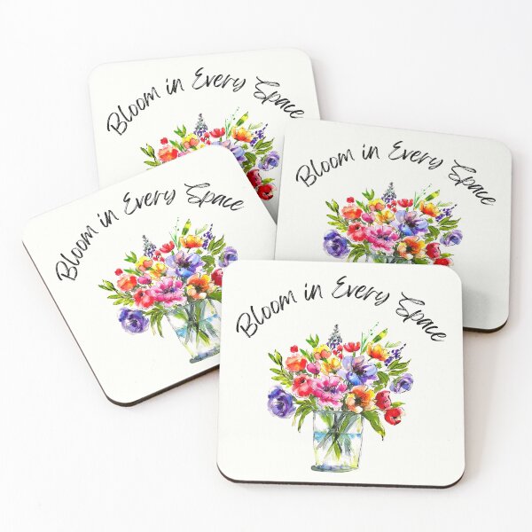 Item preview, Bloom in every space: Colorful Watercolor Flowers in Vase designed and sold by adriaquart.