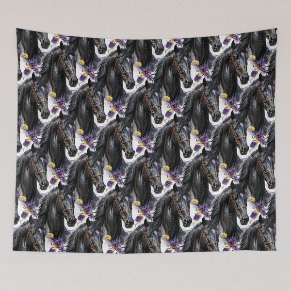 Item preview, A Horse Surrounded By Common Violet Flowers Pattern 2 designed and sold by taiche.