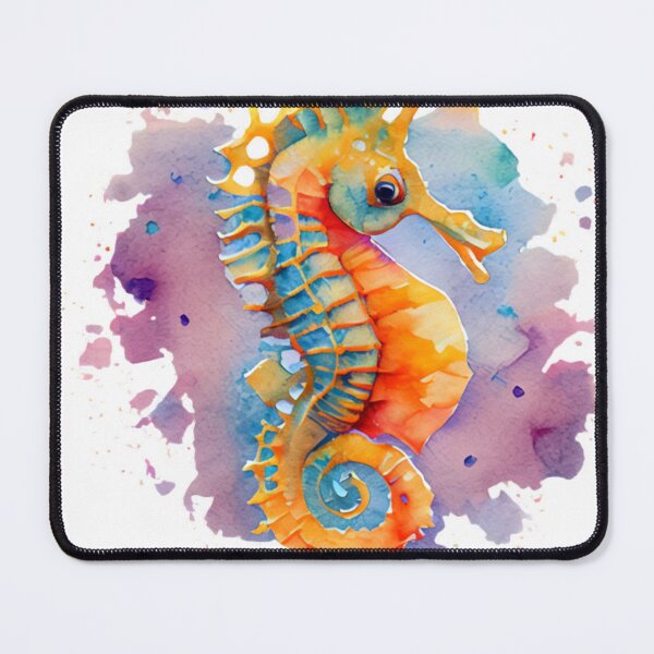 Item preview, watercolor seahorse designed and sold by Maker Magia.