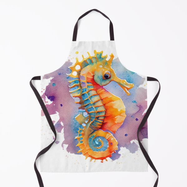 Item preview, watercolor seahorse designed and sold by Maker Magia.