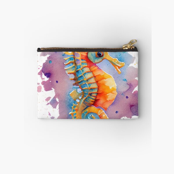 Item preview, watercolor seahorse designed and sold by Maker Magia.