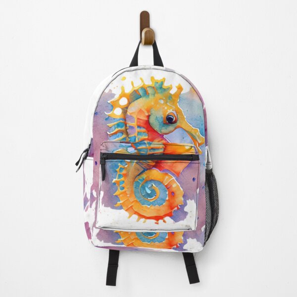 Item preview, watercolor seahorse designed and sold by Maker Magia.
